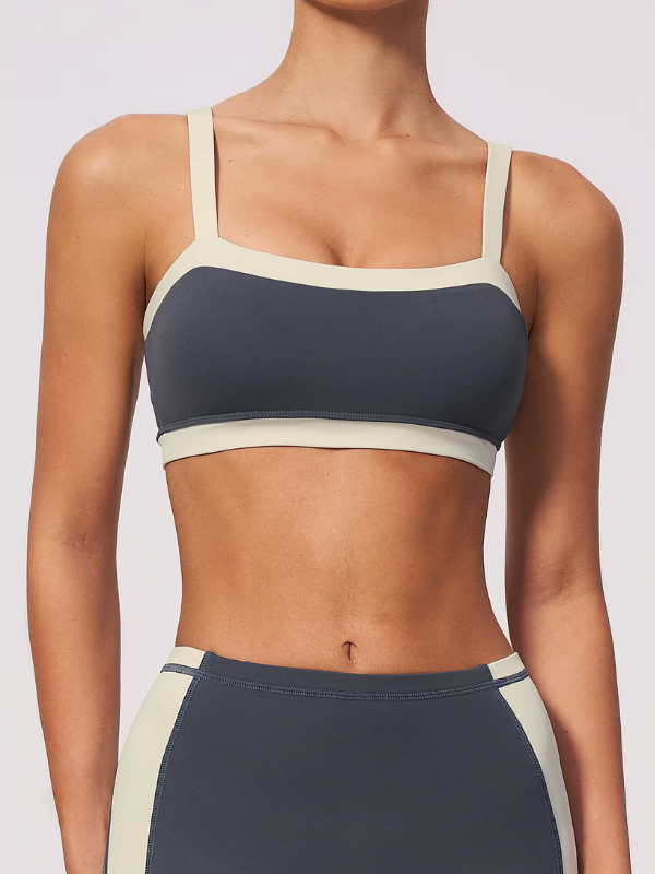 Brassière Yoga Contrastée - gris / S