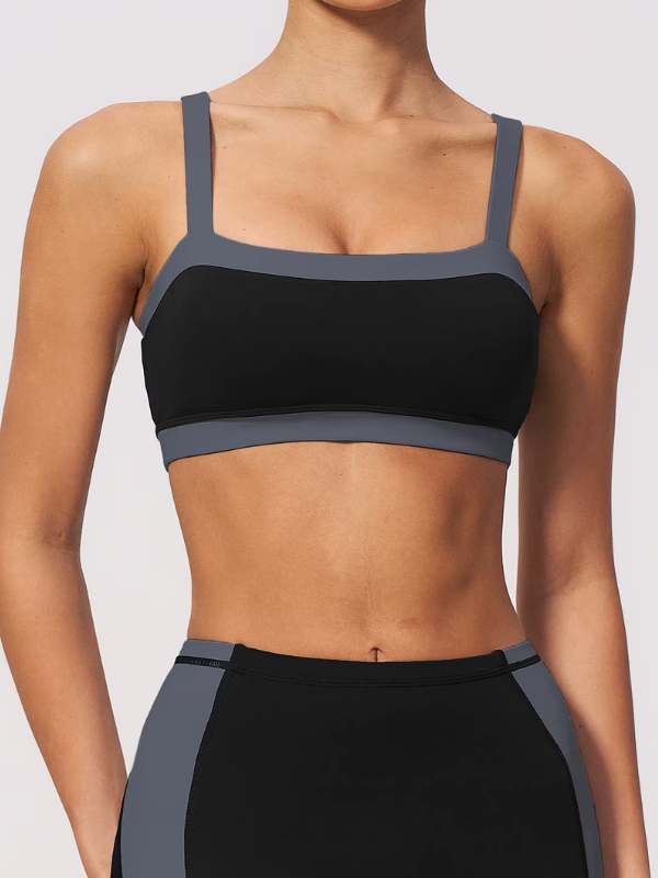 Brassière Yoga Contrastée - noir / S