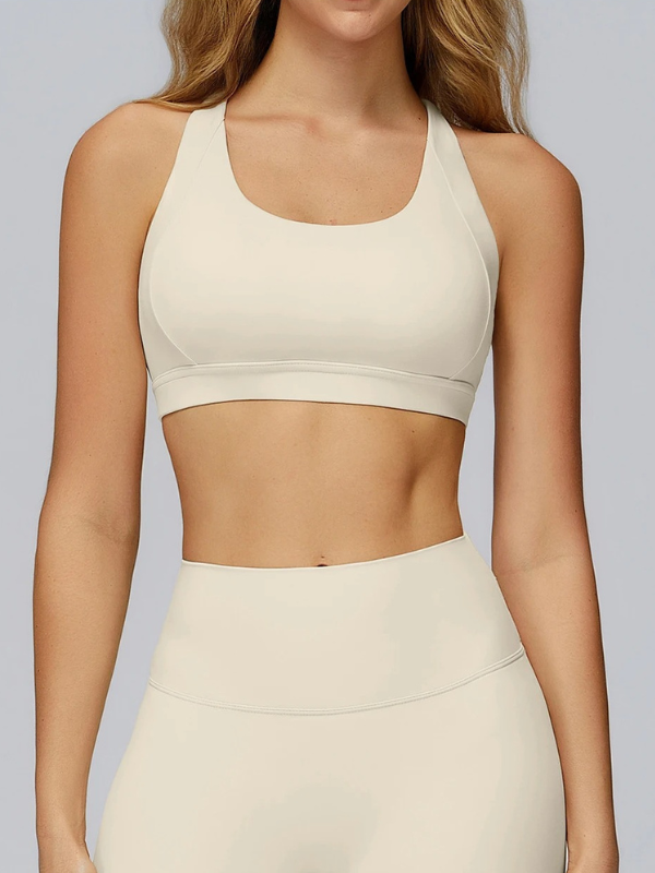 Brassière Yoga Croisée Elégante - beige / S