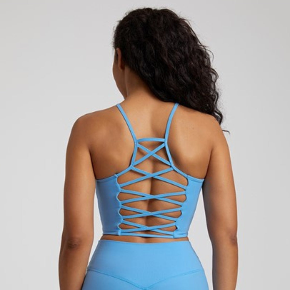 Brassière Yoga Dos Nu Croisé - bleu clair / S