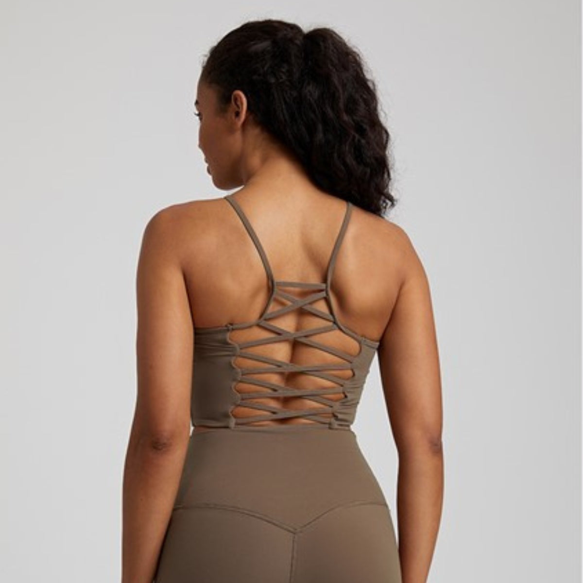 Brassière Yoga Dos Nu Croisé - marron 2 / S