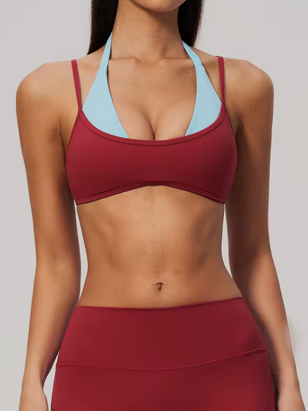 Brassière Yoga Double - bordeaux / S