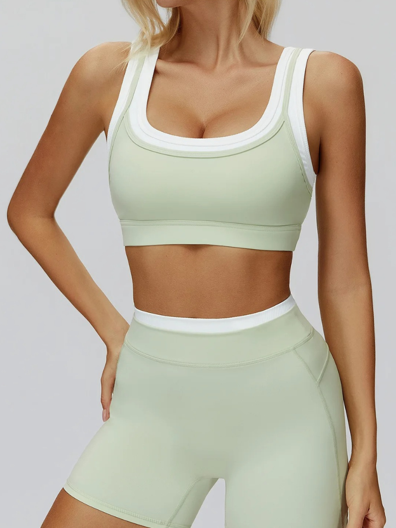 Brassière Yoga Double Bretelle - vert clair / S