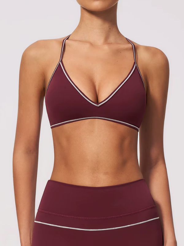 Brassière Yoga Push-Up - bordeaux / S
