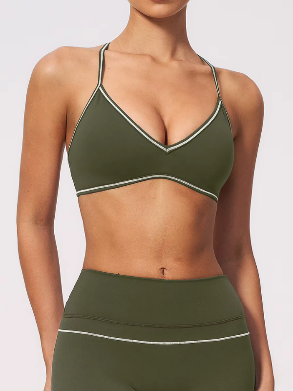 Brassière Yoga Push-Up - vert militaire / S