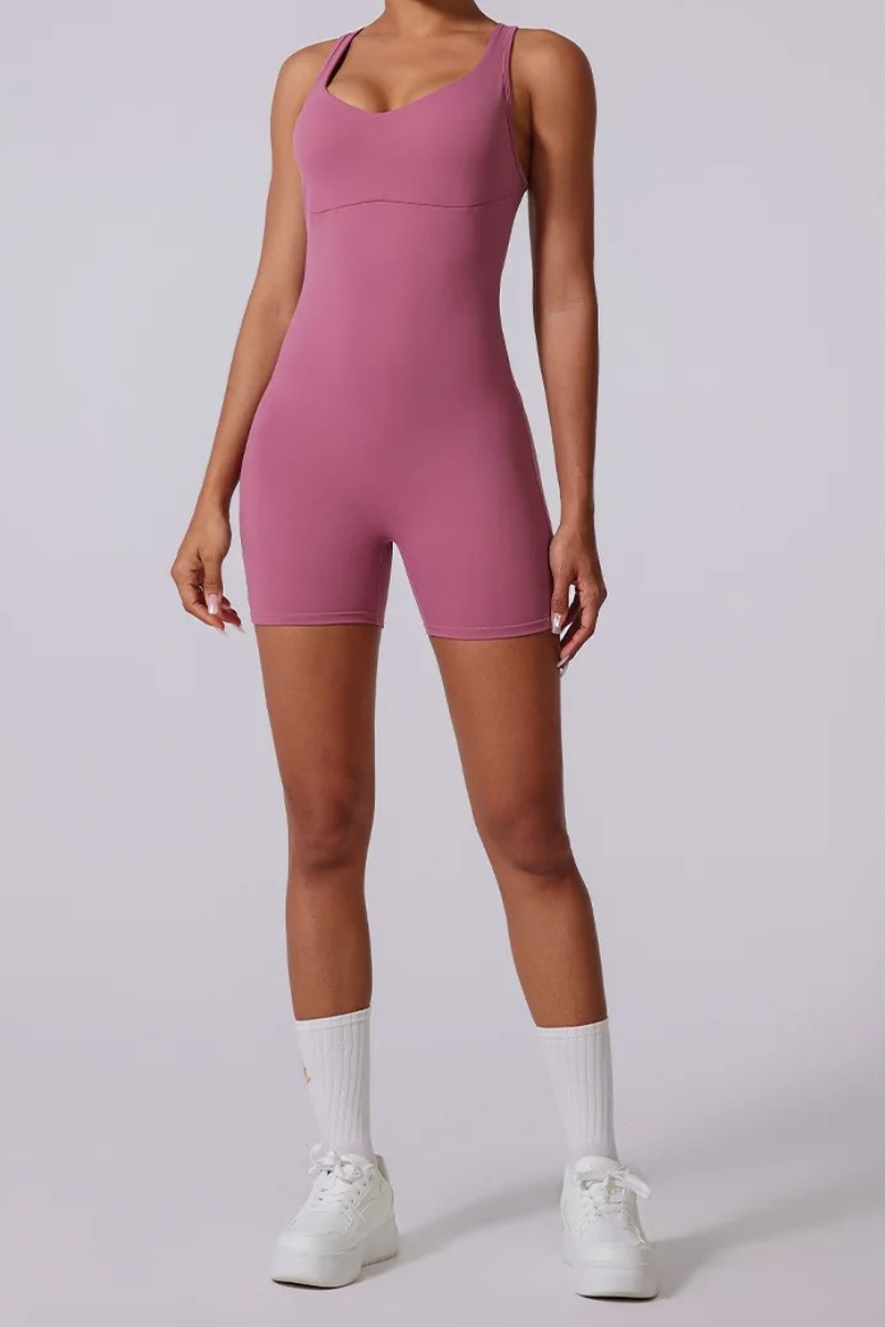 Combinaison Sport Dos Croisé - rose framboise / S