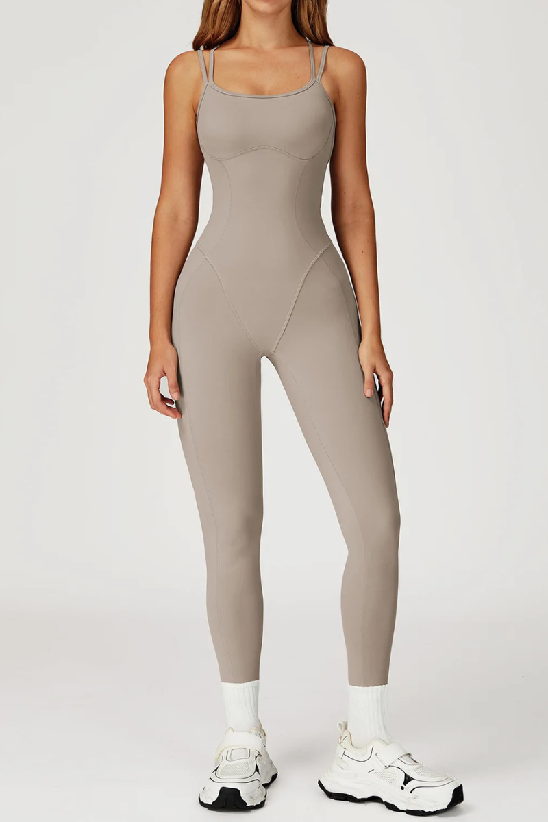 Combinaison Yoga Dos Croisé - beige / S