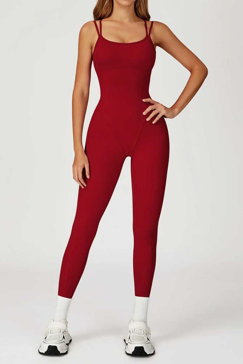 Combinaison Yoga Dos Croisé - rouge / S