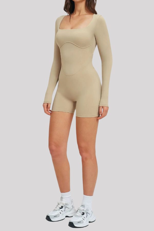 Combinaison Yoga Dos Ouvert - beige / S