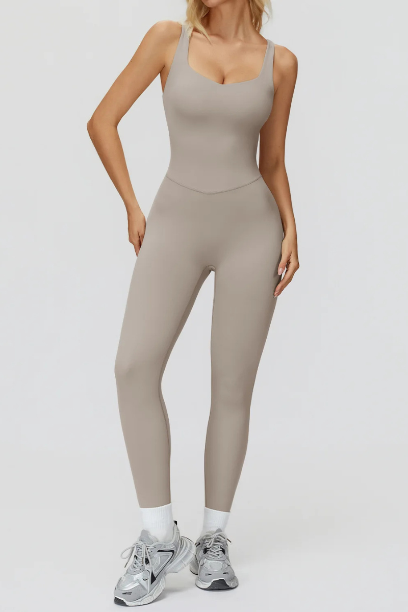 Combinaison Yoga Elégante - gris clair / S