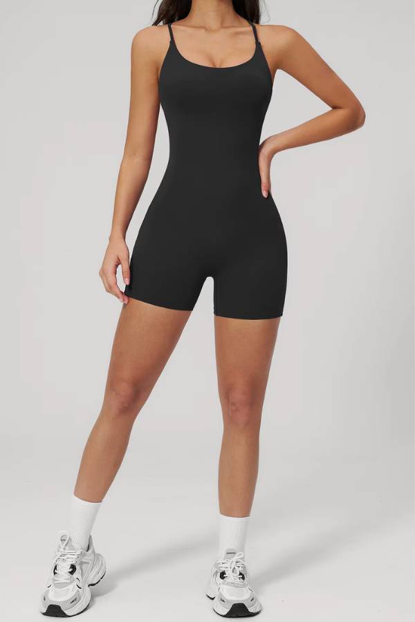 Combinaison Yoga Entrelacée - noir / S