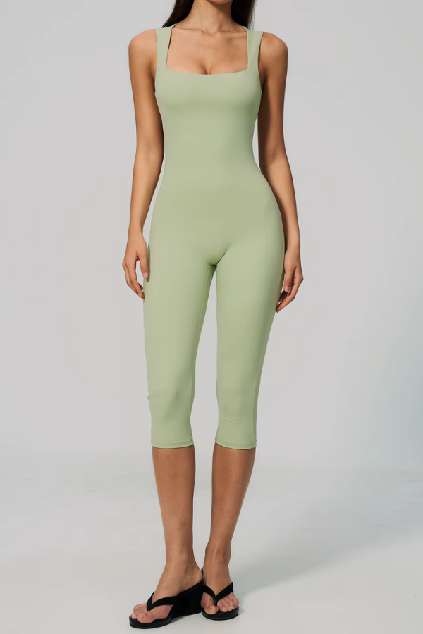 Combinaison Yoga Pantacourt - vert clair / S