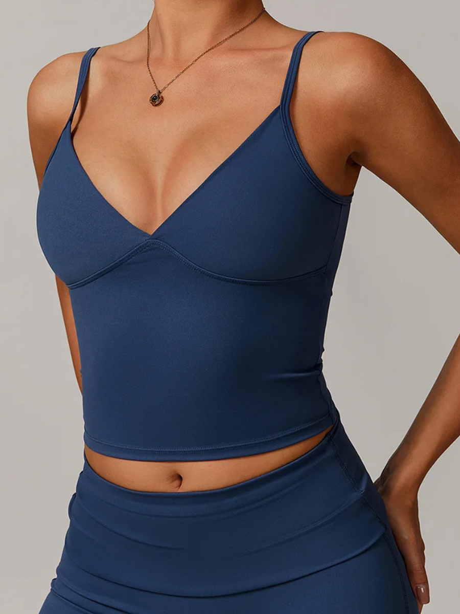 Débardeur Sport Femme Décolleté - bleu marine / S