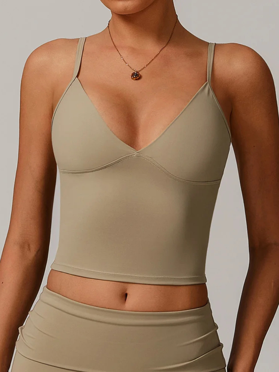 Débardeur Sport Femme Décolleté - kaki / S