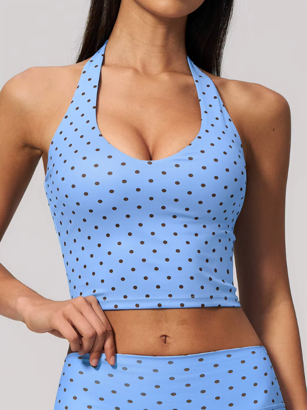 Débardeur Yoga à Pois - bleu clair / S