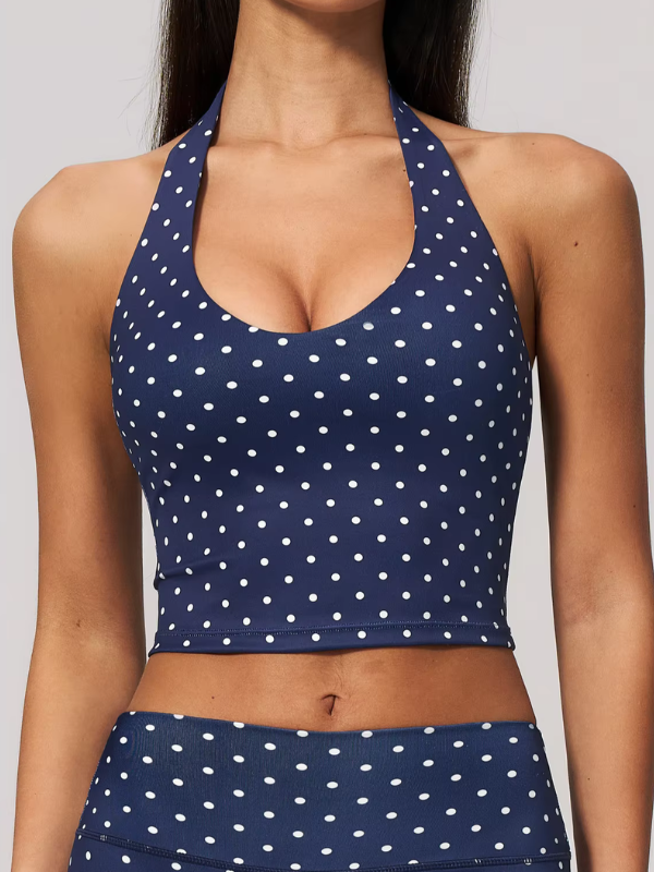Débardeur Yoga à Pois - bleu marine / S