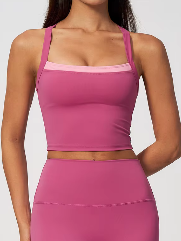 Débardeur Yoga Bicolore - rose / S