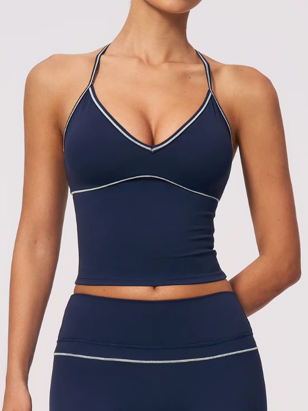 Débardeur Yoga Bretelles Fines - bleu marine / S
