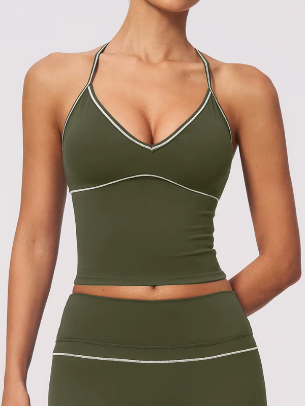 Débardeur Yoga Bretelles Fines - vert militaire / S
