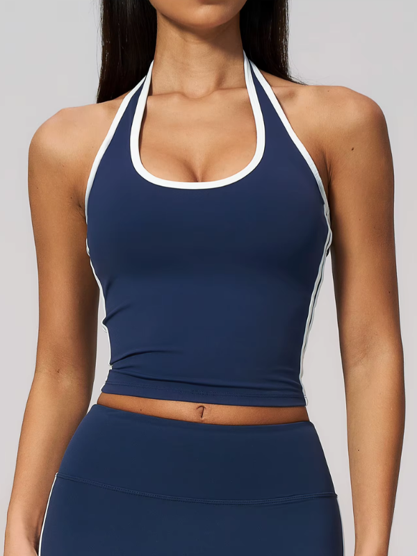 Débardeur Yoga Col Halter - bleu marine / S