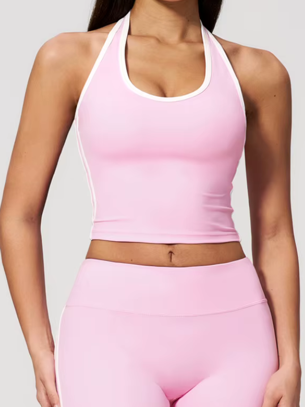 Débardeur Yoga Col Halter - rose clair / S