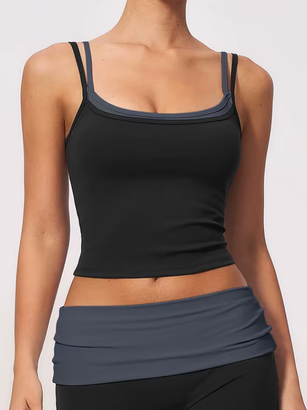 Débardeur Yoga Double Bretelle - noir / S