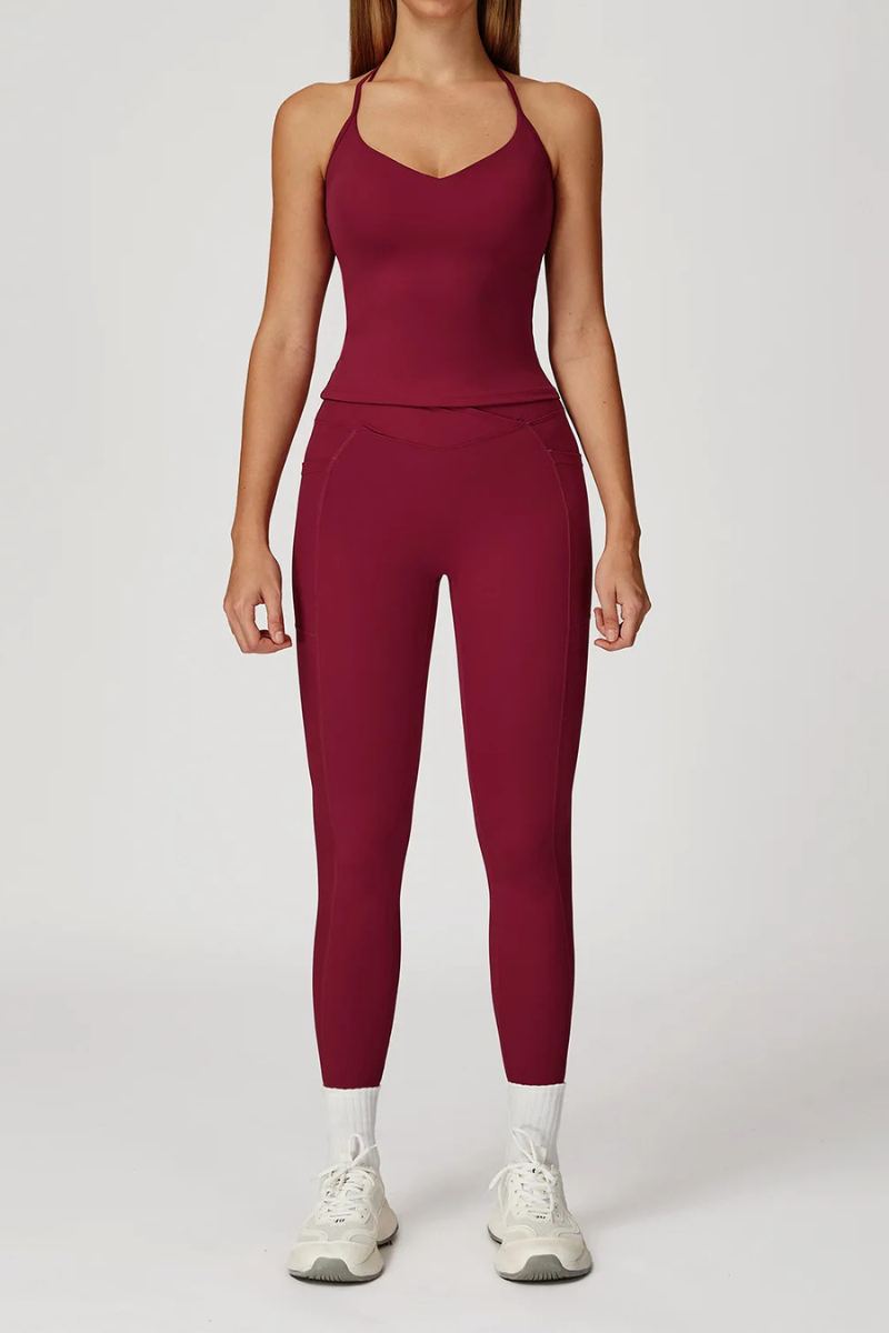 Ensemble Brassière Legging Sport - rouge / S