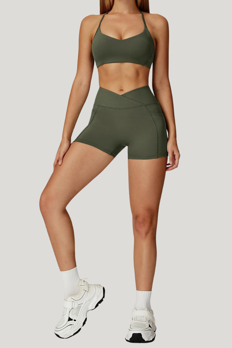 Ensemble de Sport Yoga - vert militaire / S
