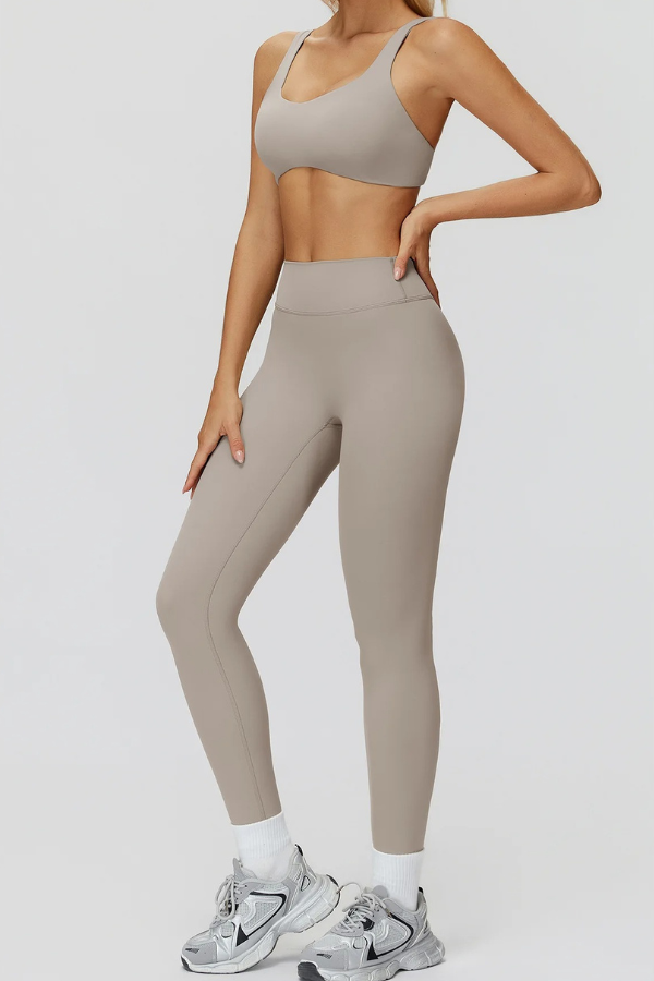 Ensemble Legging Yoga Femme - gris clair / S