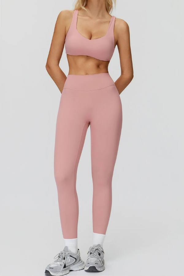 Ensemble Legging Yoga Femme - rose clair / S
