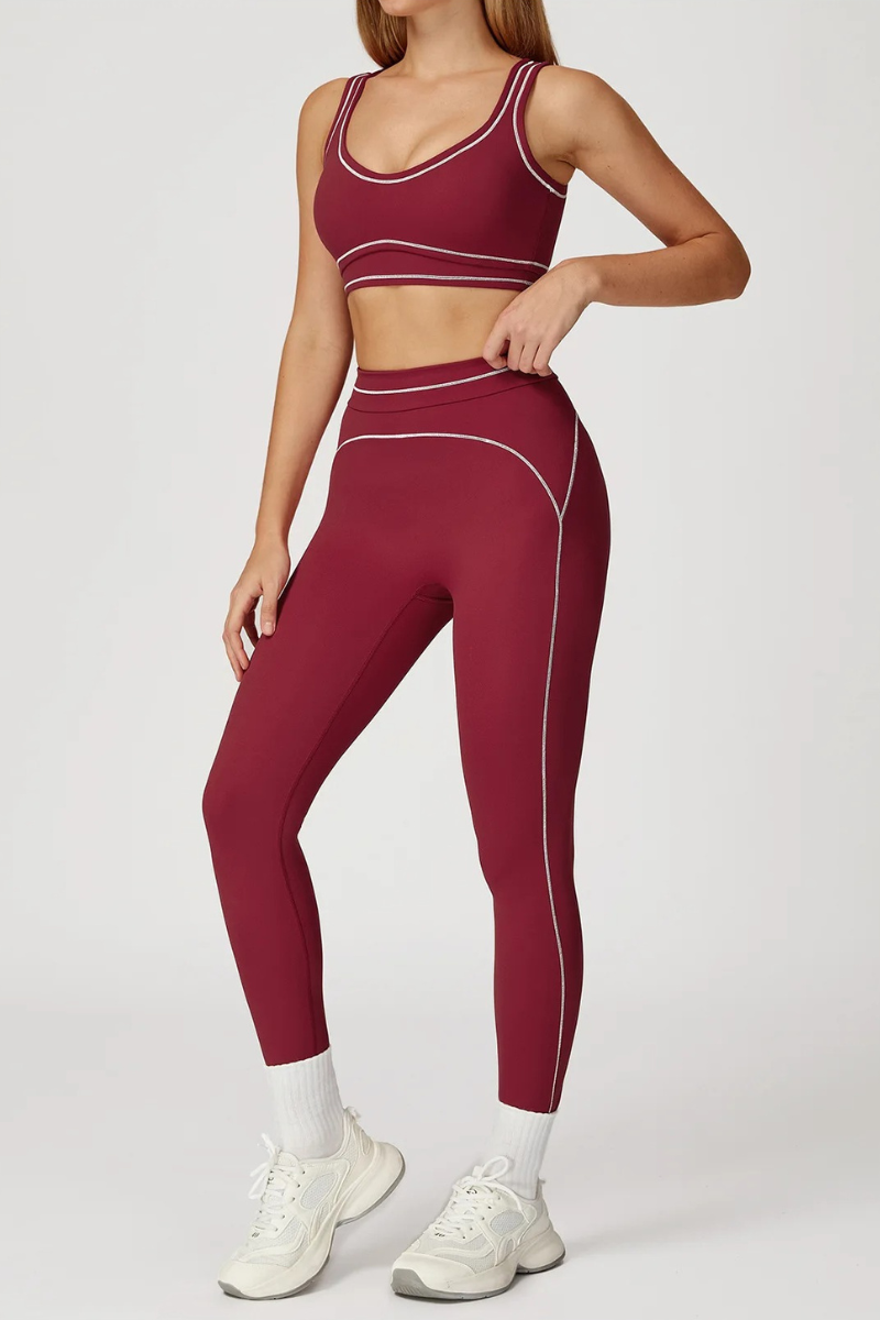 Ensemble Sport Femme Pilates - bordeaux / S