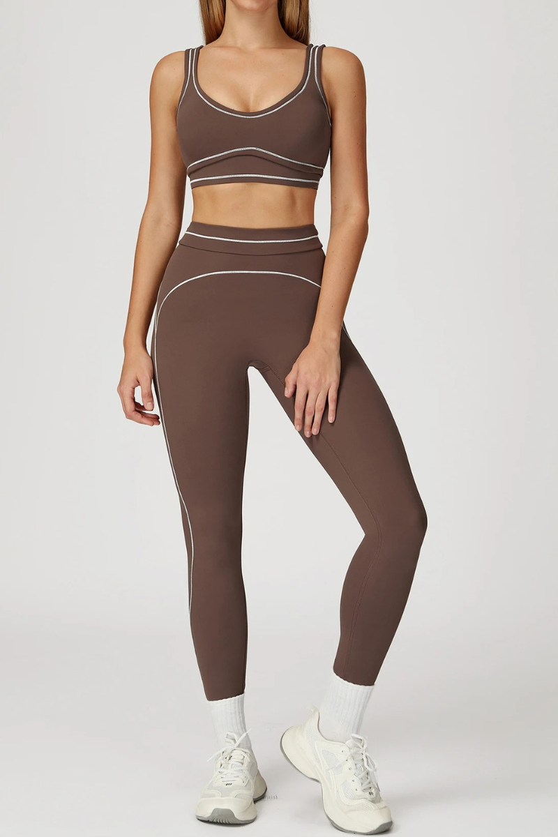 Ensemble Sport Femme Pilates - marron / S