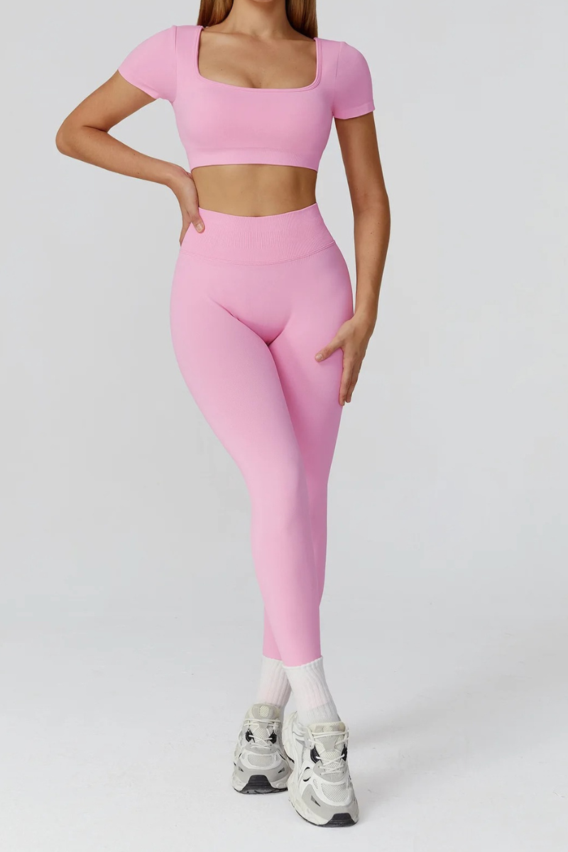 Ensemble Sport T-shirt Legging - rose clair / S