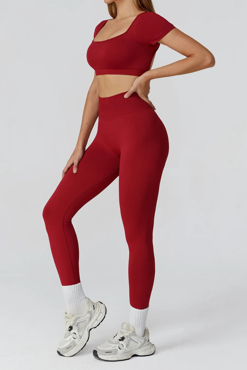 Ensemble Sport T-shirt Legging - rouge / S