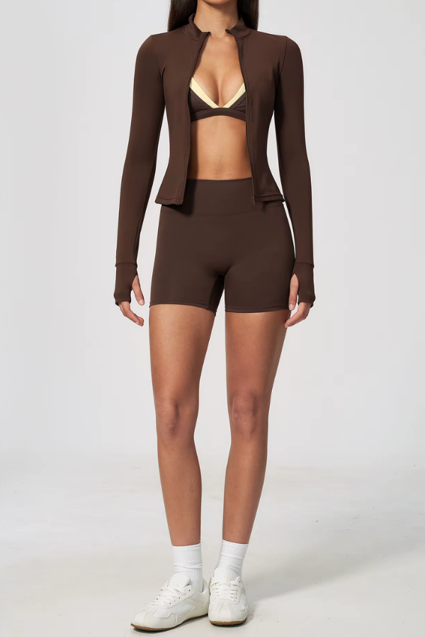 Ensemble Yoga 3 Pièces - marron foncé / S