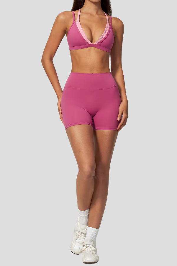 Ensemble Yoga Bicolore - rose / S