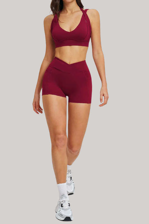 Ensemble Yoga Chic - bordeaux / S