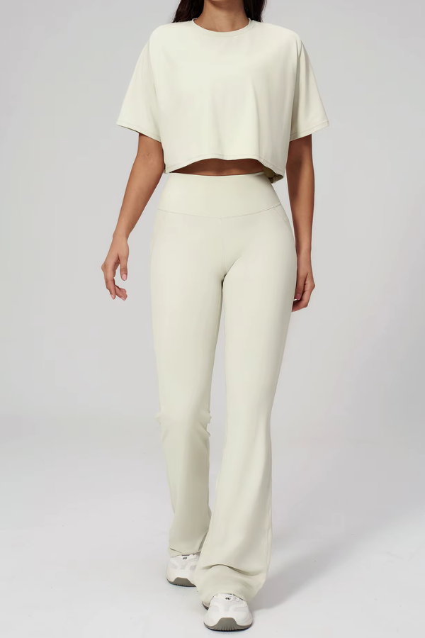 Ensemble Yoga Coupe Evasée - beige / S