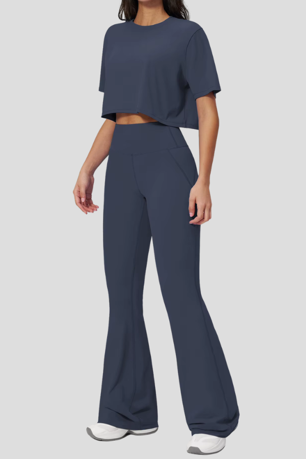Ensemble Yoga Coupe Evasée - bleu marine / S