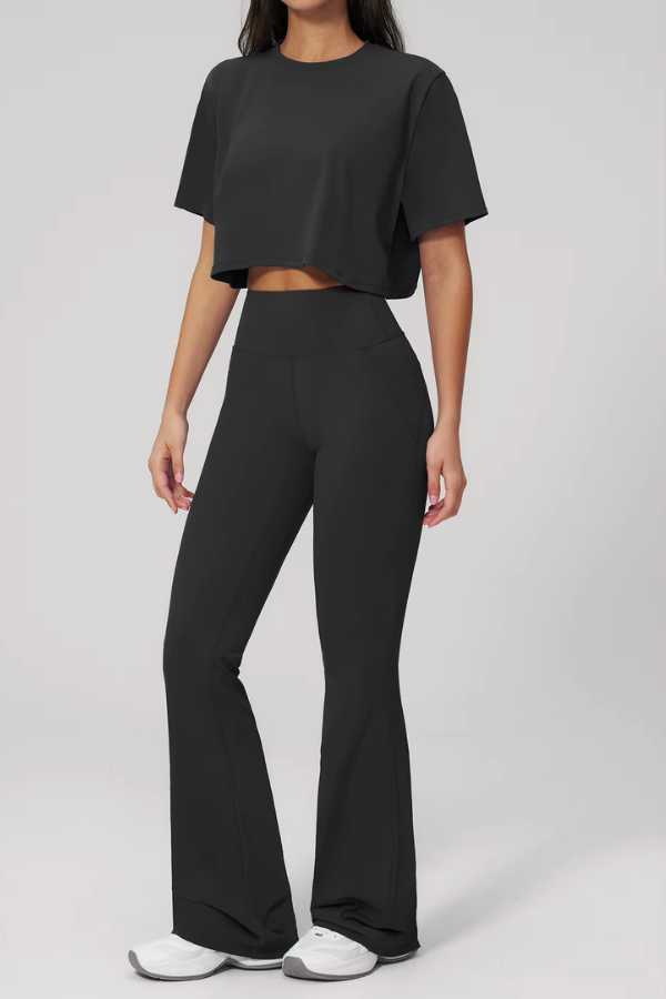 Ensemble Yoga Coupe Evasée - noir / S