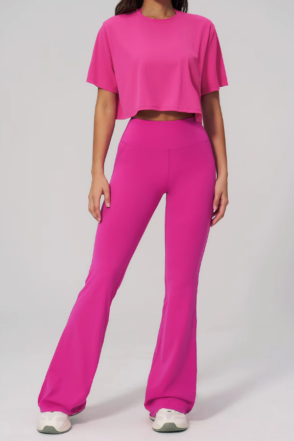 Ensemble Yoga Coupe Evasée - rose / S