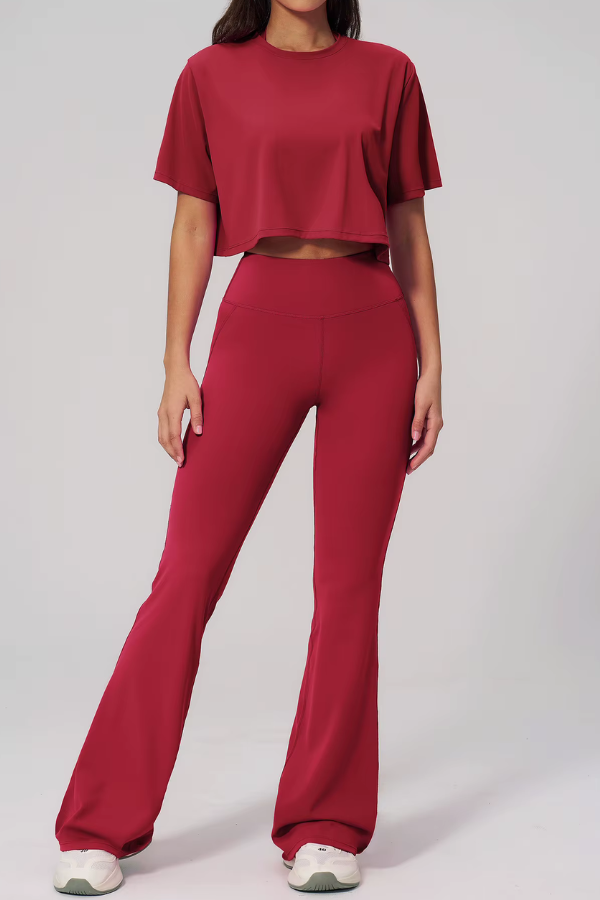 Ensemble Yoga Coupe Evasée - rouge / S