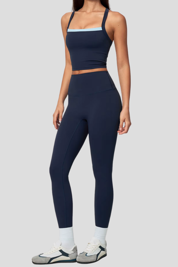 Ensemble Yoga Elégant - bleu marine / S
