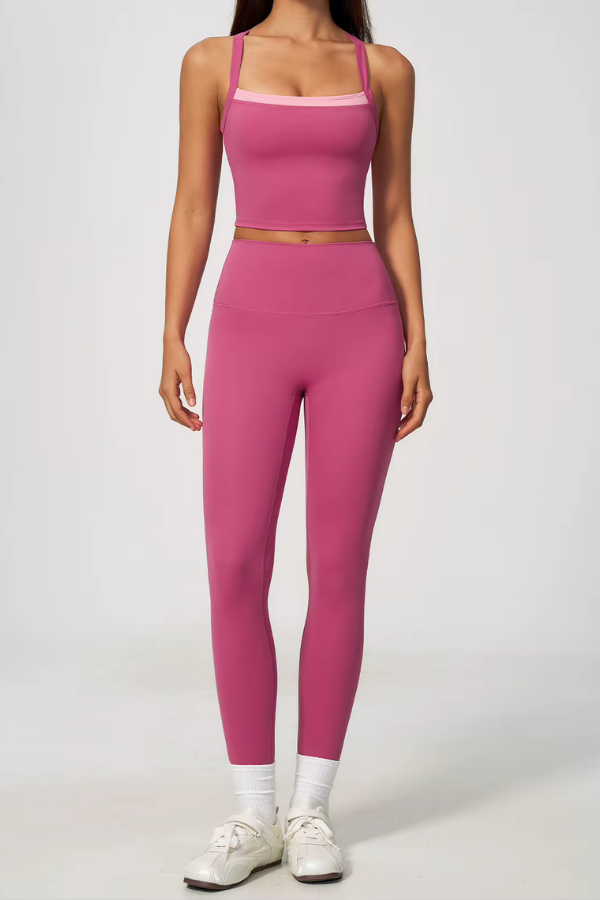 Ensemble Yoga Elégant - rose / S
