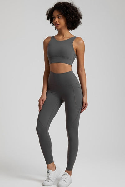 Ensemble Yoga Legging & Brassière - gris / S