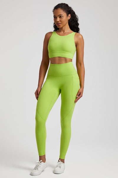 Ensemble Yoga Legging & Brassière - vert clair / S