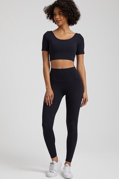 Ensemble Yoga Legging & T-shirt - noir / S