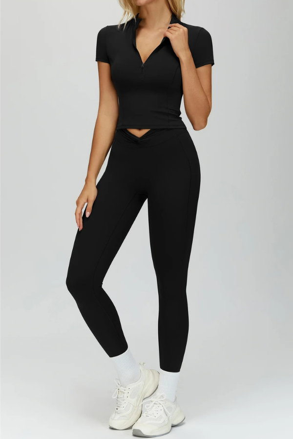 Ensemble Yoga Legging T-shirt - noir / S