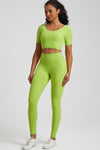 Ensemble Yoga Legging & T-shirt - vert clair / S