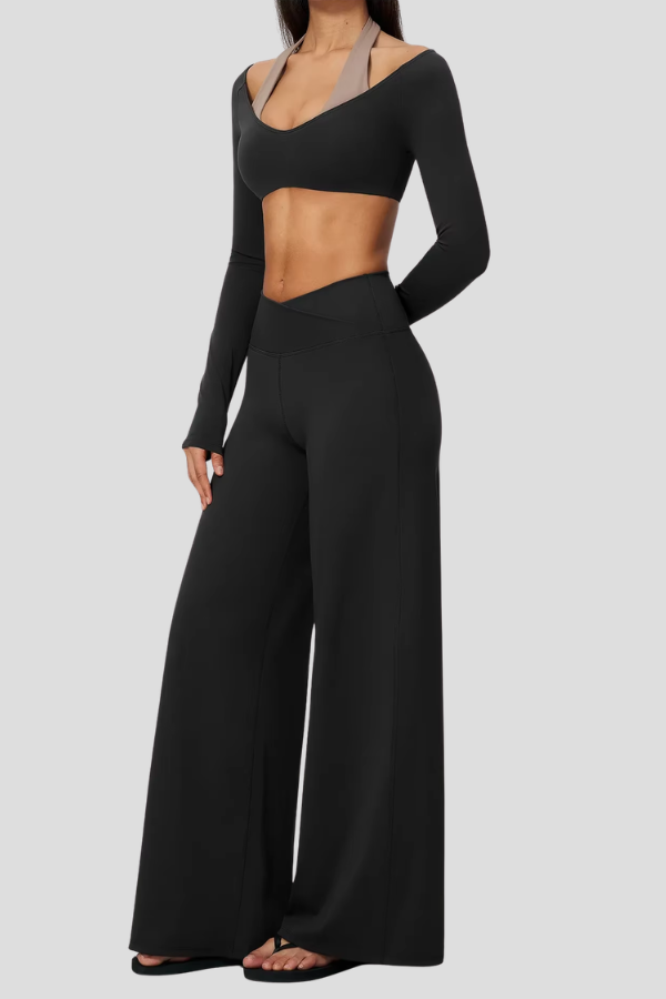 Ensemble Yoga Manches Longues - noir / S